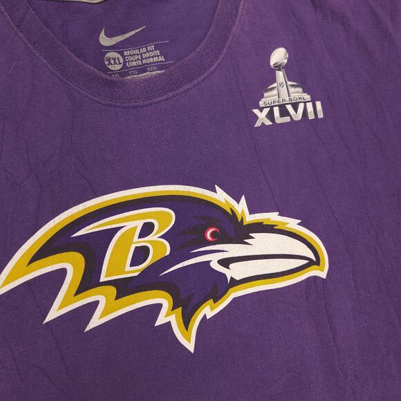 Nike Baltimore Ravens 52 R Lewis Football Graphic T Shirt Mens Size 2XL Purple - Picture 4 of 9
